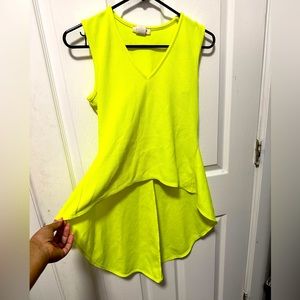 Neon high low scuba blouse